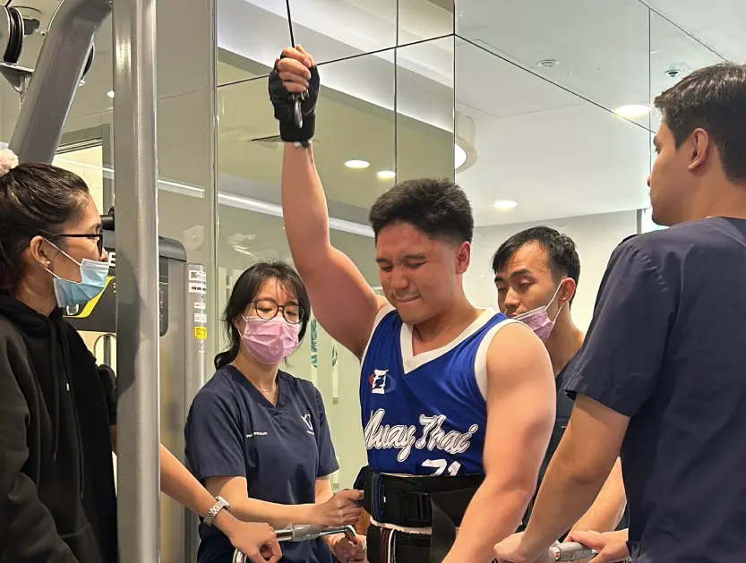 Thariq practicing assisted standing therapy at Verita Neuro - VN Patient Story Profile Picture